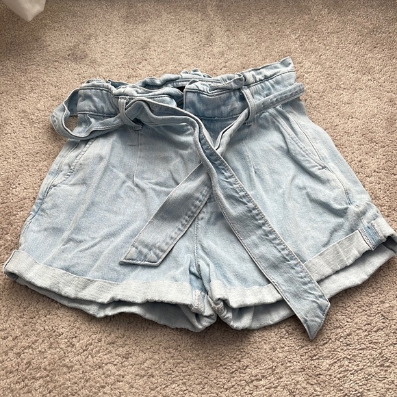 Express High Waisted Jean Shorts with Tie - Picture 1 of 5